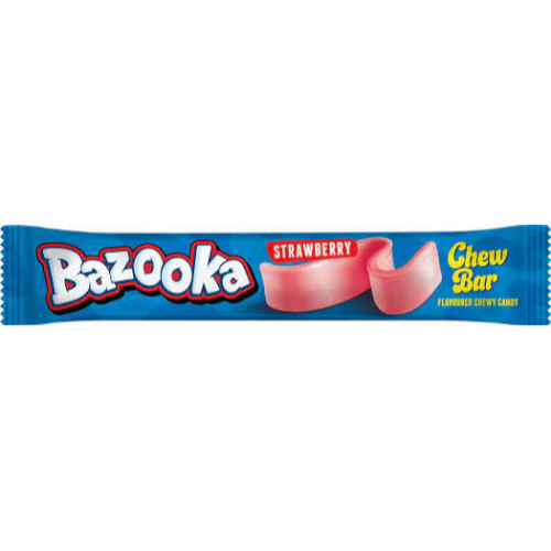 BAZOOKA BLUE STRAWBERRY CHEW BARS 14G 1X60 - CLEARANCE