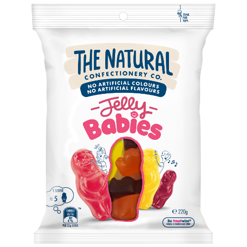 TNCC NAT JELLY BABIES 220G 1X18