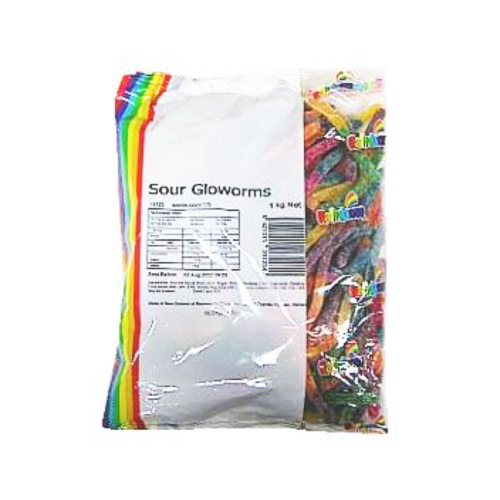 RAINBOW - SOUR GLOWORMS 1KG 1X6