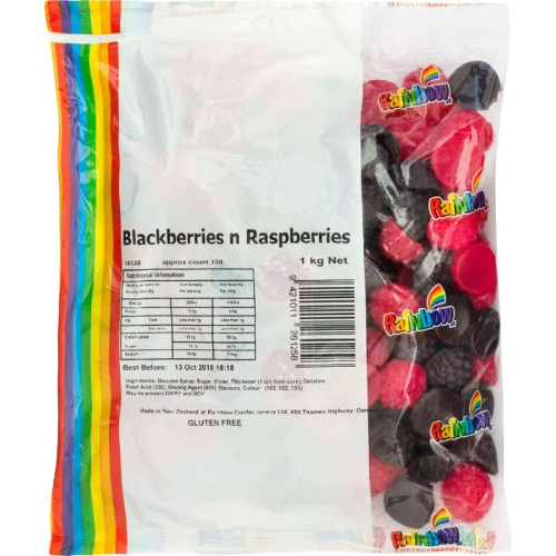 RAINBOW - BLACKBERRIES & RASPBERRIES 1KG 1X6