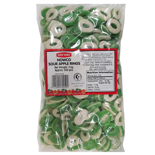 NOW - SOUR APPLE RING 2 KG
