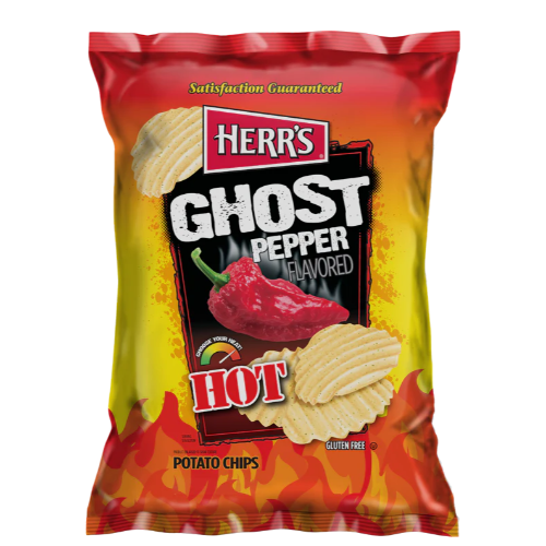 HERR'S GHOST PEPPER RIPPLE CHIPS-6923-170G-6OZ 1X12