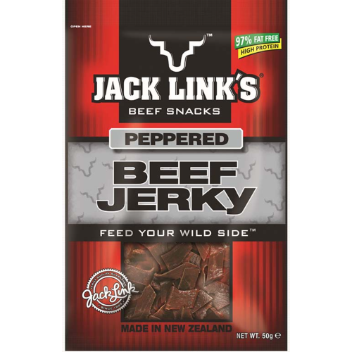 50G JACK'S JERKY PEPPERED  1X10