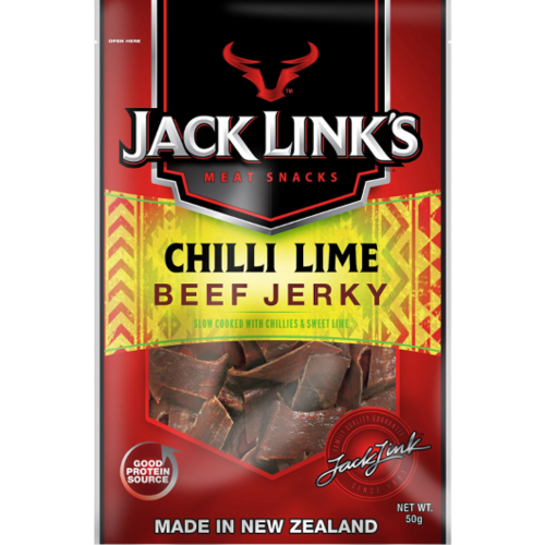 50G JACK'S JERKY CHILLI LIME 1X10