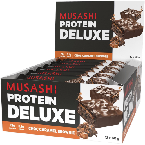 MUSA DELUXE CHOC CARAMEL BROWNIE 60G 1X12