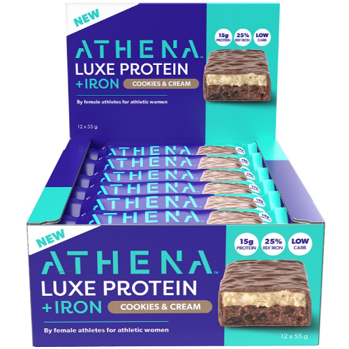 ATHENA COOKIE AND CREAM BAR 55G 1 X 12