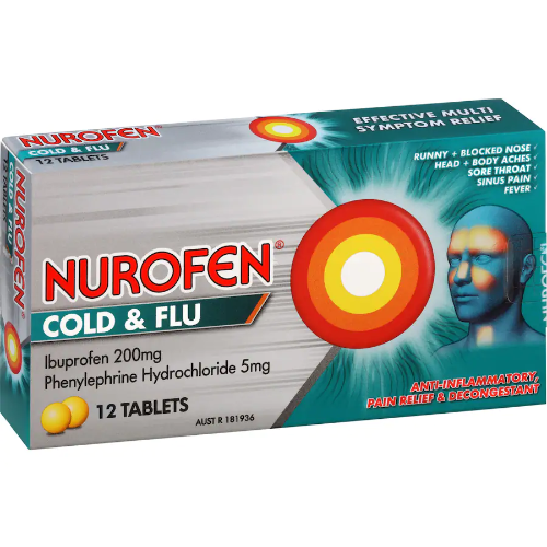 NUROFEN 200MG COLD & FLU 1X12 TABLETS.