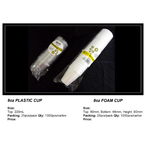 PLASTIC CUP (7OZ) 1 X 50PCS