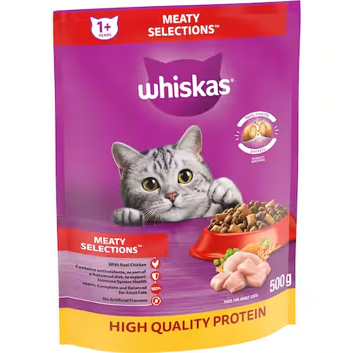 WHISKAS MEATY SELECTIONS 500G X 1