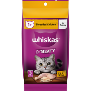 WHISKAS SO MEATY WITH SHREDDED CHICKEN 1X3 85G X1 BAG
