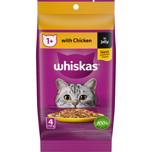 WHISKAS WITH CHICKEN JELLY 1X4 85G