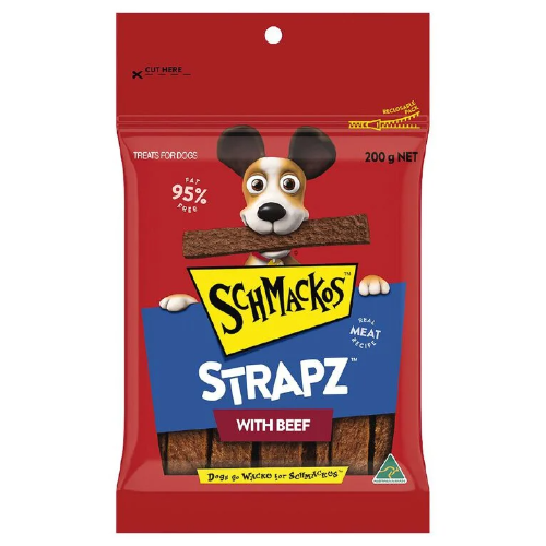 SCHMACKOS STRAPZ BEEF 200G X1 BAG