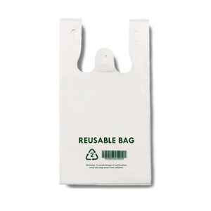 REUSABLE BAG 500PC WHITE LARGE 180 X 550MM