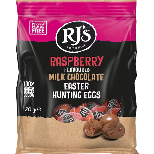 RJ'S RASPBERRY HUNTING EGGS 120G