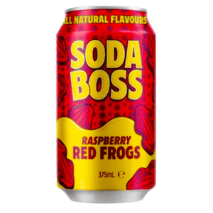 SODA BOSS 375ML RASPBERRY RED FROGS 1X12