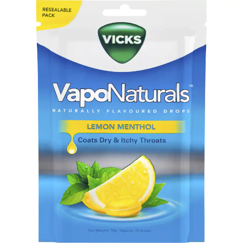 VICKS VAPONATURALS DROPS LEMON MENTHOL 1X4