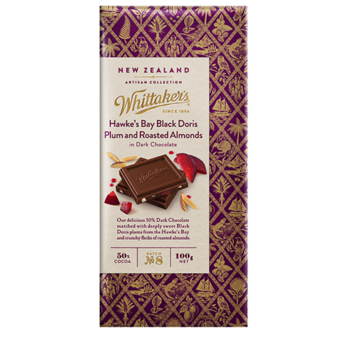 WHIT HAWKES BAY BLACK PLUM & ALMOND 100G